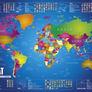 Plansza "Polityczno-geograficzna mapa świata"