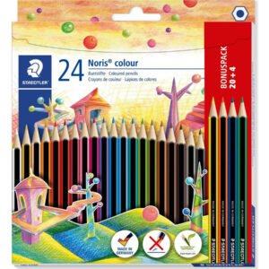 Staedtler Sześciokątne Kredki Ołówkowe Noris Colour 24 Kolory