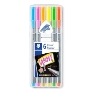 Staedtler Neonowe Cienkopisy Triplus 0,3mm W Etui 6 Kolorów