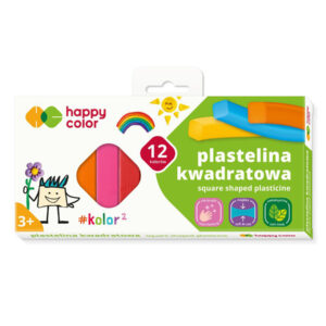 Happy Color Szkolna Plastelina Kwadratowa 12 Kolorów